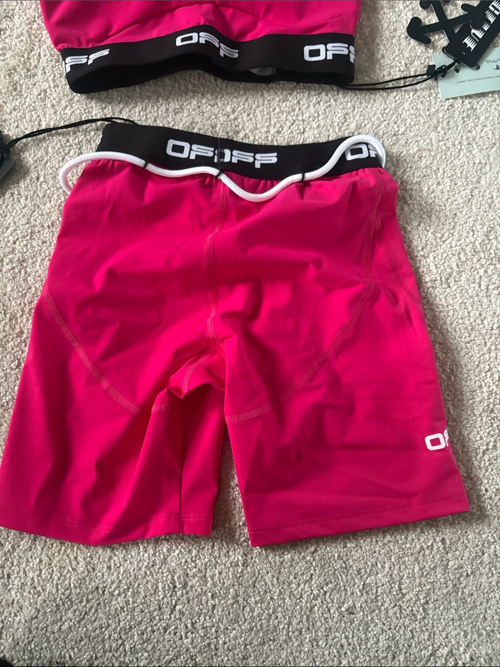 OFF White Hot Pink Sports Bra & Bike Shorts Set - Picture 6 of 7
